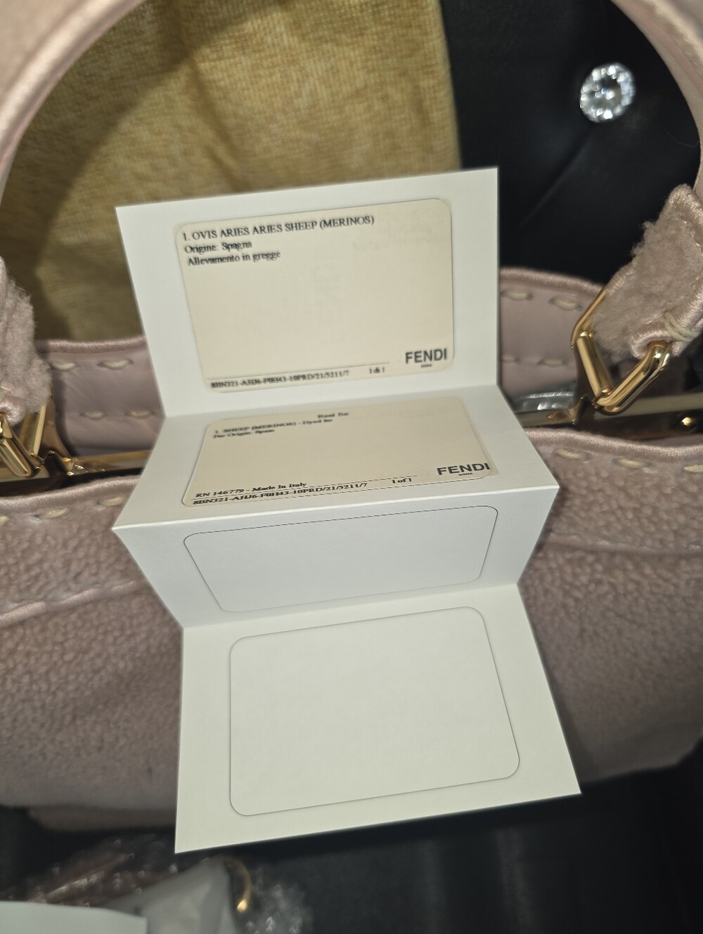 Fendi Pink Shearling Fur Women's Bag - Picture 10 of 10